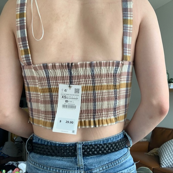 NWT Zara Plaid Crop Top!! - Picture 4 of 12